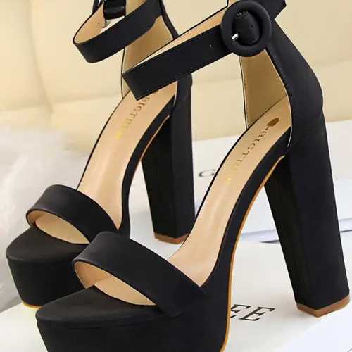 Women's Fashionable Solid Color Platform Sandals, Elegant Open Toe High Heel Sandals for Party, Daily Clothing Decor for Women & Girls