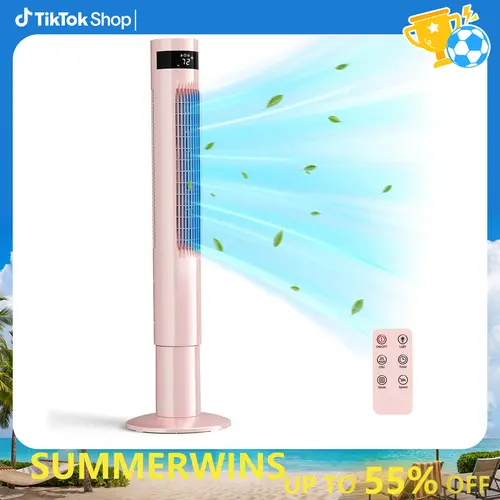 【NOT air conditioner】Tower Fan, Oscillation fan with Remote Control, Standing fan for office, 3 Wind Modes, Time Settings, Portable Bladeless Floor Fans for Home
