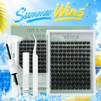 YOULUCK 5D Moonlight & Aura Lash Clusters Individual Extensions Layered Fluffy Waterproof Windproof Long Lasting Ultra Thin Band Makeup for Girls Beginner Friendly Wispy Volume Set Lightweight Comfortable