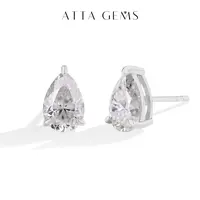1CT Pear/2CT Octagon/Oval 2CT/1.8CT Heart/2CT Marquise Shape Synthetic Moissanite Earrings Studs for Women 925 Sterling Silver Daily Wear Birthday Present Jewelry E031