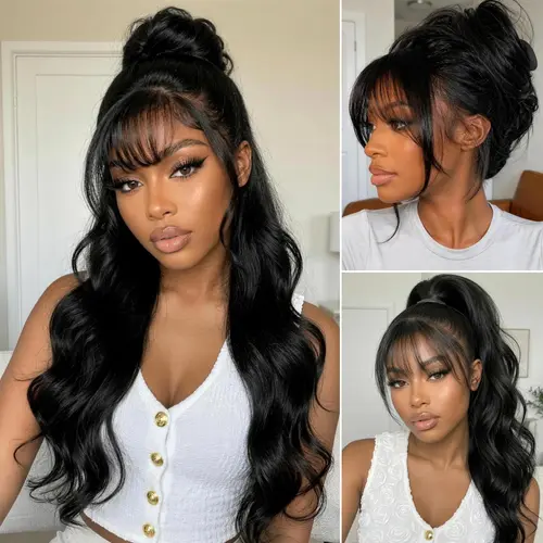 UNice Pre-Everything Fluffy Natural Loose Wave Wig with Curtain Bangs Glueless 13x4/ 7x5 HD Lace Human Hair Wigs Friendly for Beginners #SoHoChic