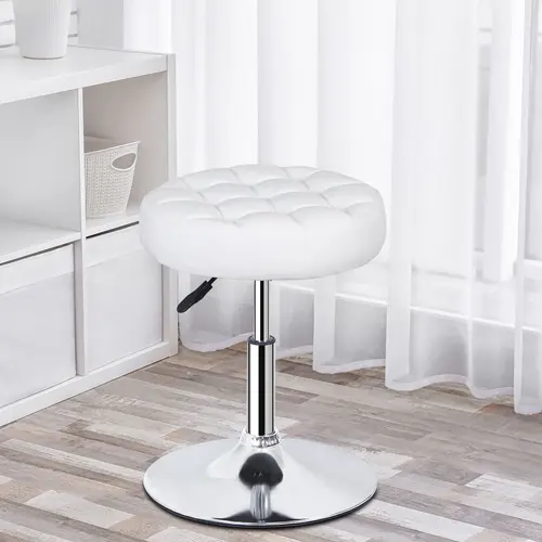 Segawe Ergonomic Swivel Chair - PU Leather Vanity Chair with 4.2" Soft Seat, Metal Frame, Round Single User Swivel Stools, Height-Adjust, Easy Setup, Large Modern Bedroom Indoor Furniture Accent Piece,sohochic