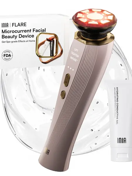[New Color Drop] INIA FLARE All-in-One Facial Beauty Device, 3-in-1 Facial Massager Beauty Device for Face and Neck Skin Rejuvenation Lifting/ Tightening/ Infusing, Summer Beauty Gift Ideas,back to school,back to school haul,sohochic