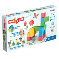 Geomag MagiCube 24-pc Magnetic Blocks Set for Toddlers & Kids Ages 1-5 | Swiss-Made STEM Educational Toy Made from 100% Recycled Plastic | Creative Early Learning Play