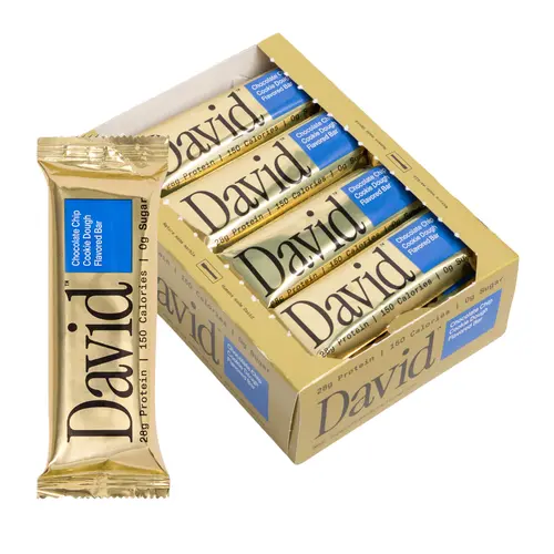 Chocolate Chip Cookie Dough Flavored Bars – 28g Protein 150 Calories 0g Sugar – Includes 12 Bars