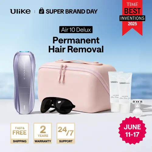 【Super Brand Day】Ulike Air 10 Deluxe IPL Device Laser Hair Removal with Ice-Cooling Contact Dual Lights Skin Sensor & SHR Mode for Comfortable Effective Results - Epilator,sohochic