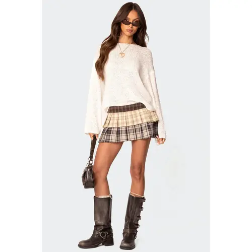 Mylie Mixed Plaid Mini Skort