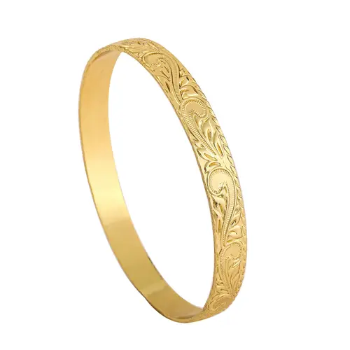 modmints Gold-Plated Traditional Hawaiian Heirloom-Style Leaf Bracelet for Female Adults, Artificial Gemstone Jewelry Accessory