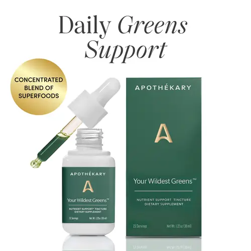 Apothékary Your Wildest Greens - Nutrient and Immune Support Liquid Herbal Drops* | Alcohol-Free, Certified Gluten-Free, PETA Certified Cruelty-Free, Third Party Tested, Plant-Based, No Artificial Additives, cGMP-Certified Facility, Made in the USA Natura