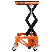 【toolupgrade】VEVOR Solid Steel Hydraulic Lift Table - 350 LBS Capacity, Wide Deck, J-Hook Stability, 4 Lockable Casters, Foot Operated Jack Stand for ATV/Bike Maintenance, Motorcycle Accessories