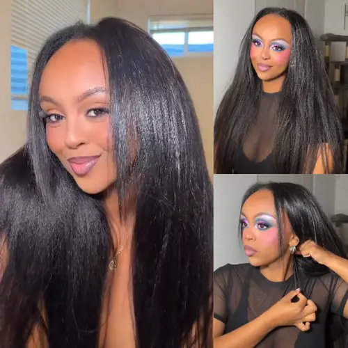 [Blend Natural]UNice Upgrade V Part Glueless Kinky Straight Human Hair Wig with Drawstring No Leave Out Beginner Friendly Easy to Install #SoHoChic