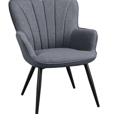Yaheetech Accent Chair, Modern and Elegant Armchair, Linen Fabric Vanity Chair Living Room Chair with Mental Legs and High Back for Living Room Bedroom Office Waiting Room