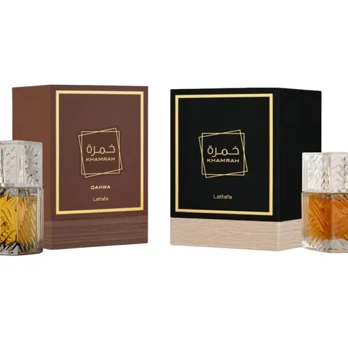 (2pc Bundle Pack) Khamrah+ Khamrah Qahwa by Lattafa EDP Spray, 3.4oz