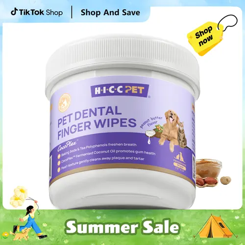 【New Arrivals】 HICC PET Dog Dental Finger Wipes 50 Pack - Remove Plaque & Freshen Breath for Dogs & Cats - Puppy Dental Wipes Finger Style - Gentle Teeth Cleaning for Puppies -Freshen Breath, Prevent Tooth Decay-Pet wipes for Grooming#SohoChic