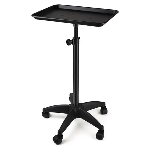 Aluminum Swivel Tattoo Rolling Tray Trolley - Adjustable Height Salon Cart (29.5-42.9 Inches), 18x13 Inches, Commercial Salon Furniture for Hair Stylists, Medical Dental Use, Salon Equipment, Commercial Salon Equipment