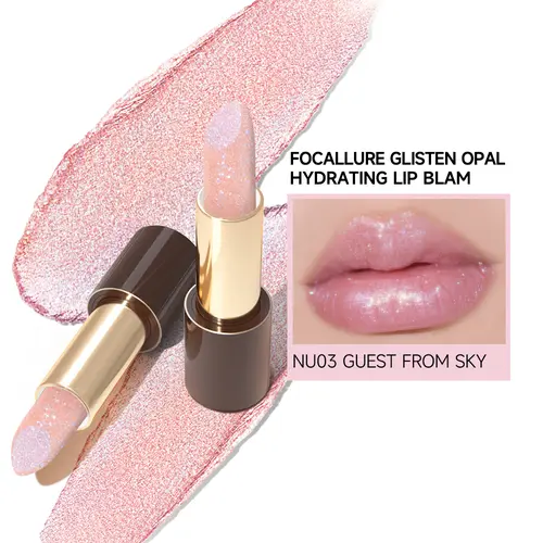 FOCALLURE Glisten Opal Hydrating Glitter Lipstick Lip Balm Set Moisturizing Glossy Cosmetic Makeup Lipgloss Blend Shimmer Shiny Smooth Moisturizer Moisture Hydrate,sohochic