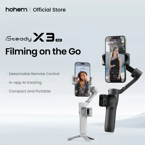 Hohem iSteady X3 SE Gimbal, 3-Axis Handheld Phone Gimbal Stabilizer, Detachable Remote Control, Portable Phone Video Rig Stabilizers & Supports for iPhone 17 Series & Android, Ideal for Travel Vlogging
