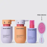 Evereden Kids Happy Hair Trio | Shampoo + Conditioner + Leave-In Spray + FREE Brush | Ages 3+ | Silicone-Free