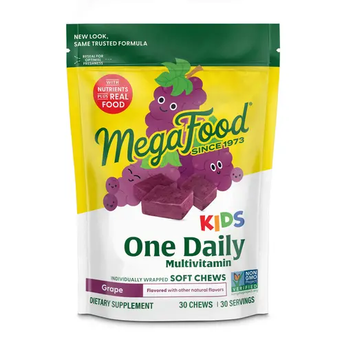 MegaFood Kids One Daily Multivitamin Soft Chews-For Ages 4+, Supports Healthy Growth & Development for Children-30 Chews