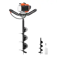 VEVOR Gas Powered Post Hole Digger Tool Kit, 43cc 1250W Strong Dig Portable Power Tool, 8" Metal Earth Auger Bit, 30" Alloy Steel Auger, EPA Certified for Farmland, Garden Use, High Rpm,toolupgrade