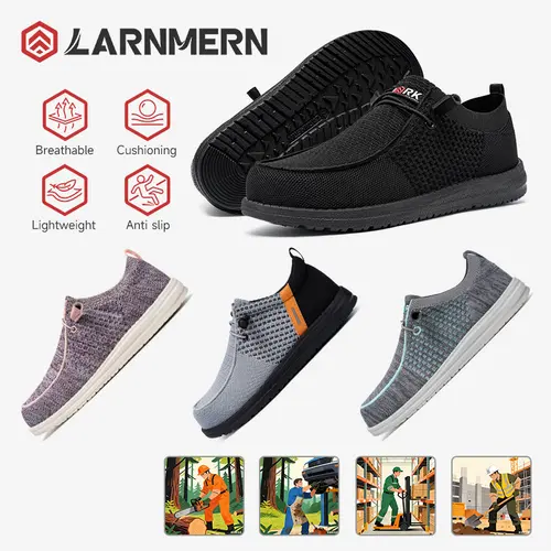 【SummerFinds】Steel Toe Slip On Loafer Work Shoes, Unisex Casual Trainers with Advanced Comfort Tech Elastic mesh upper Ultra Light Breathable Safety Footwear, OSHA & ASTM Certified, Sweat-Wicking Lining for Hot Weather #tiktokshopsummersale