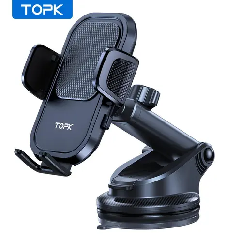 TOPK Car Phone Holder, Rotatable Mobile Phone Mount for Dashboard & Windscreen, Universal Phone Holder for 4.7-6.7 Inch Phones, Car Accessory, Windshield Phone Mount