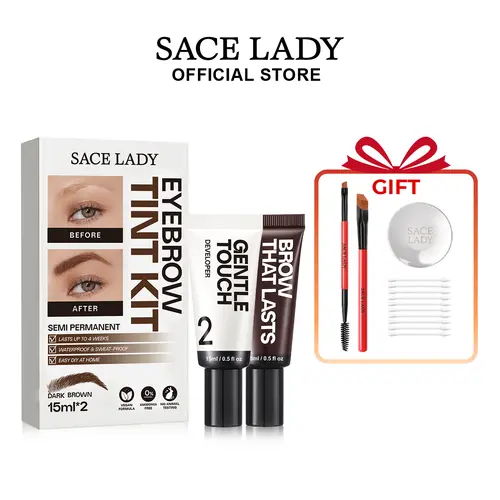 SACE LADY  Eyebrow Tint Kit Long-lasting Waterproof Sweat-proof Eyebrow Dye Paste Set Hair Color Kit Makeup Cosmetics Vegan Formula Semi Permanent  SummerFinds