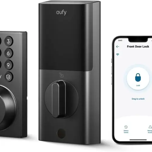 eufy Security Smart Lock C30, Keyless Entry, Built-in WiFi Deadbolt for Front Door, No Bridge Required, Easy Installation, App Remote Control, Auto Lock｜Spingtok, Digital Keypad Lock, Electronic Code Lock,sohochic