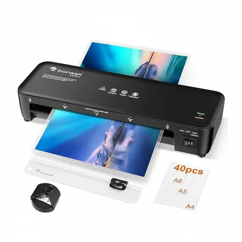 Laminator, 9 Inch 4 in-1 Thermal Laminator Machine Never Jam Technology with 40 Laminting Sheets, Paper Cutter, Corner Rounder for Home Office School Business,sohochic