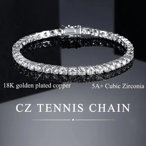 [5A+ Cubic Zirconia] GEMSME Copper 2-6MM Round Cut Waterproof Tennis Bracelet Tennis Anklet Tennis chain for Men Woman Classic Couple Barcelets Anniversary Birthday Engagement Gift High Quality Unisex Hiphop Style,sohochic