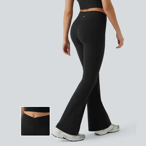 Halara High Waisted Crossover Flare Yoga Leggings #BackToSchool