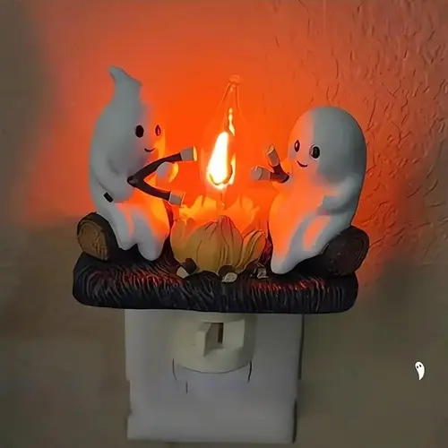 Ghost Design Night Light, 1 Count Desktop Ornament Light, Decorative Light, Novelty Lighting for Home Bedroom Living Room, Halloween Decor Accessories
