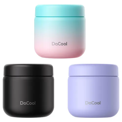 DaCool Kids Insulated Food Jar - 13.5 oz Vacuum Stainless Steel Portable Lunch Thermos, Insulated Cup & Storage Container, Soup Stays Warm/Cold for School Lunch Boxes