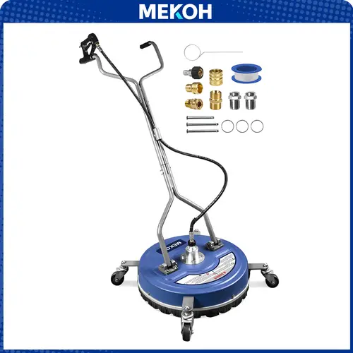 MEKOH 20'' Pressure Washer Surface Cleaner 4500PSI Power Washer with Wheels & 3/8'' Quick-Connect for Driveway Sidewalk Curb Deck Patio Cleaning toolupgrade