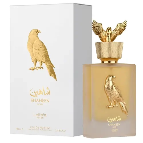 Lattafa Shaheen Gold for Unisex Eau de Parfum Spray, 3.4 Ounce