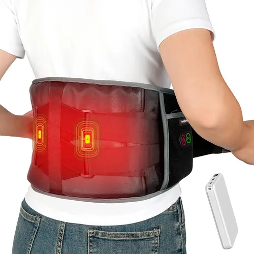 Cordless Heating Pad for Back, up to 58'' Lower Back Massager Heating Pad for Back, 3 Heating Levels 3 Vibration Massage, Heated Vibrating Massage Devices,sohochic
