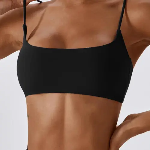 Women's Solid Wireless Sports Bra, Sporty Breathable Comfortable Bra, Ladies Sportswear for Yoga Gym