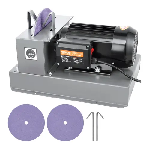 【Summerfinds】VEVOR Lawn Mower Blade Sharpener 1HP 750W Lawnmower Blade Sharpener with 9-inch Ceramic Grinding WheelPowerful Bench Mower Sharpening Machine for High/Low Lift BladesGator BladesFlat Blades