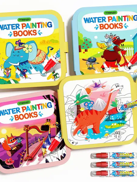 TimeTome Toddler Water Coloring Books - Reusable Fun Transportation & Pattern Themed Quiet Time Activities, Travel Toys for Young Minds, Educational Arts & Crafts Supplies,sohochic