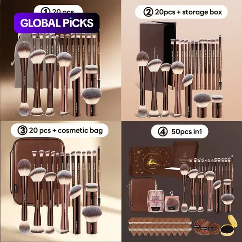 MAANGE Professional Soft Makeup Brush Set, Multifunctional Cosmetic Brushes for Powder, Liquid, and Cream Products #GLOBAL PICKS