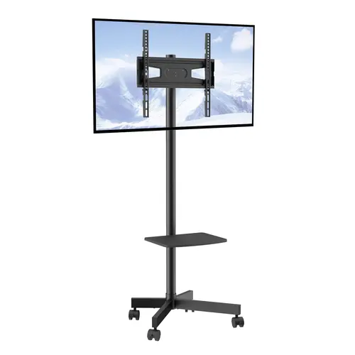 VEVOR Mobile TV Stand,  Mobile TV Cart for 23 to 60 inch TVs, Height Adjustable Portable TV Stand with Wheels, with A Tray for Audio-Visual Devices, Rolling TV Stand with Mount for Bedroom, Living Room