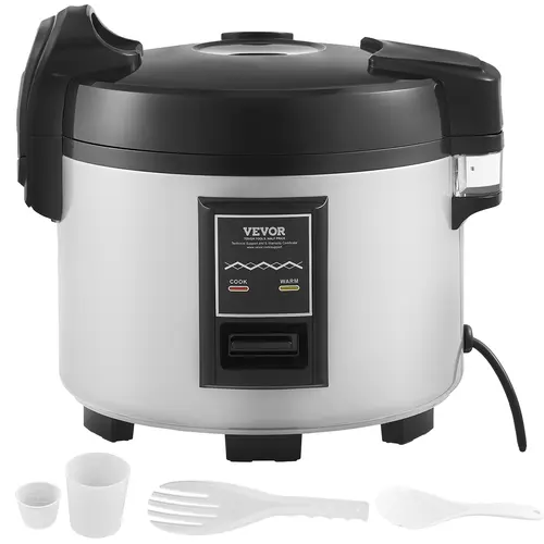 【toolupgrade】VEVOR Commercial 60-Cup 13.74 Qt/13L Rice Cooker & Warmer with Nonstick Inner Pot, 3D Efficient Heating, 1-Touch Auto Fast Cooking, 12-Hour Keep Warm, Rice Cup & Paddle for Restaurant, Parties