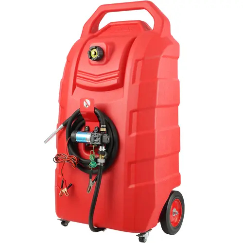 【toolupgrade】VEVOR Fuel Caddy 32 GallonPortable Fuel Storage Tank On-Wheelswith 12V DC Transfer PumpGasoline Diesel Fuel Container with 8.2 ft HoseFlow Rate 7L/minfor TrucksBoatsLawn Mowers,father'sdaygifts