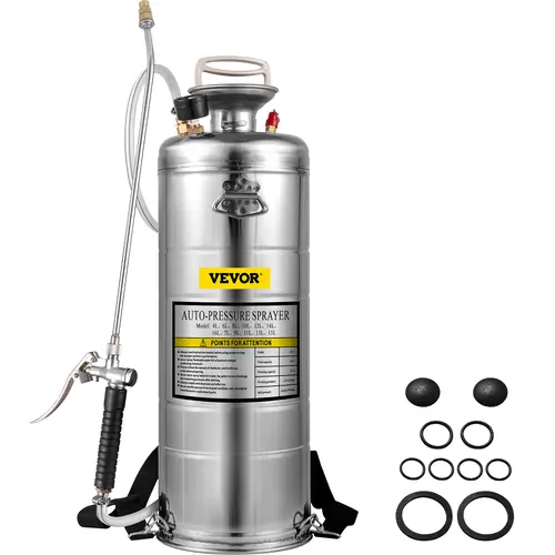 VEVOR 3.5 Gal Rust-proof Steel Hand Pump Sprayer, Brass Components, Pressure Gauge, Safety Valve, 20-in Wand, 3-ft Hose, Adjustable Nozzle, Convenient Carrying, Pesticides Spray Tool [DealsForYouDays] for Home Pest Control, Garden Watering,toolupgrade