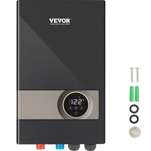 【toolupgrade】VEVOR 18kW Electric Tankless Water Heater, Cast Aluminum Instant Boiler with Digital Display, Touch Screen, Thermostat for Stable Shower Temps, Wall-Mount Saves Floor Space, ETL Listed for Home & Commercial Establishments, Bathroom