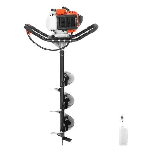 【toolupgrade】VEVOR Post Hole Digger 43cc 1250W Auger Post Hole diggerGas Powered Earth Digger with 8" Earth Auger Drill Bit30 inch Long Alloy Steel Augerfor FarmlandGarden and PlantEPA certification, Tool, Heavy Duty, Tool Kit