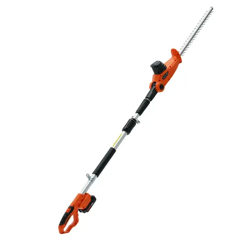 【Summerfinds】VEVOR 20V Cordless Hedge Trimmer Garden Tool, 18in Wide Cut Double-edged Steel Blade, 74"-94" Adjustable Length Telescoping Handle, 20V 2.0Ah Run Batteries & Fast Charger Kit for High Branches