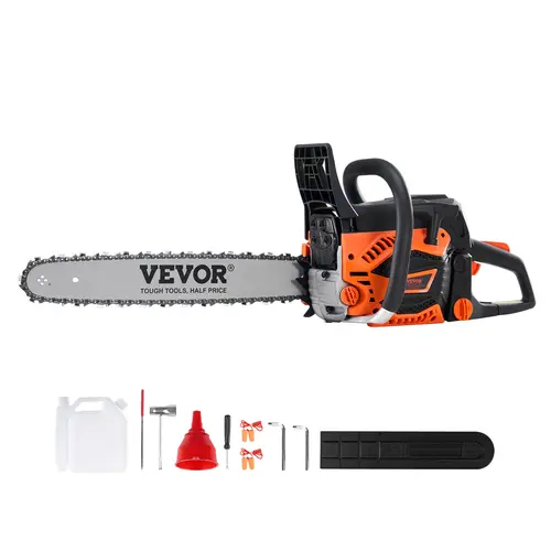 【toolupgrade】VEVOR 52CC 18" 2.55HP Gasoline Power No Cord Top Handle Chainsaw with Shock Absorber, Multifunction Wood Cutting Handheld Petrol Tool for Tree Branch Trimming, Land Clearing (Garden Ranch Use)