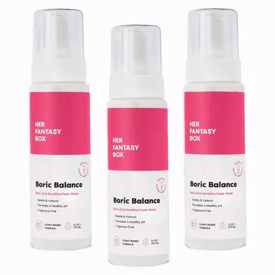 Her Fantasy Box Sensitive pH Foam Wash Boric Balance - 3 Pack Plant-Based Wash