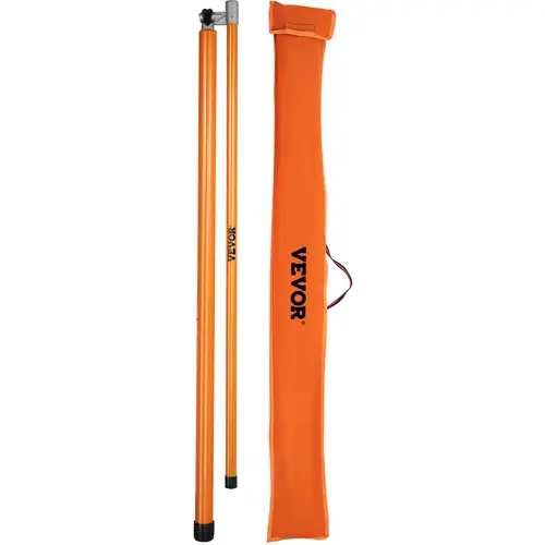 【toolupgrade】VEVOR Heavy Duty Fiberglass Truck Height Measuring Tool, 20' Telescopic Adjustable Pole, Non-Conductive Portable Stick with Carrying Bag for Truck Drivers, Car Haulers, Foldable